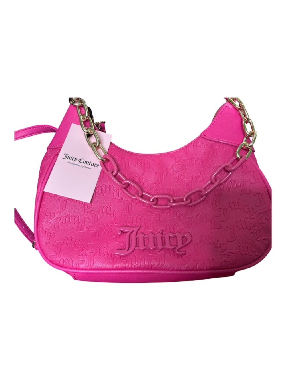 Juicy Couture Vibrant Pink Embossed Shoulder/Crossbody/Hand Held Bag